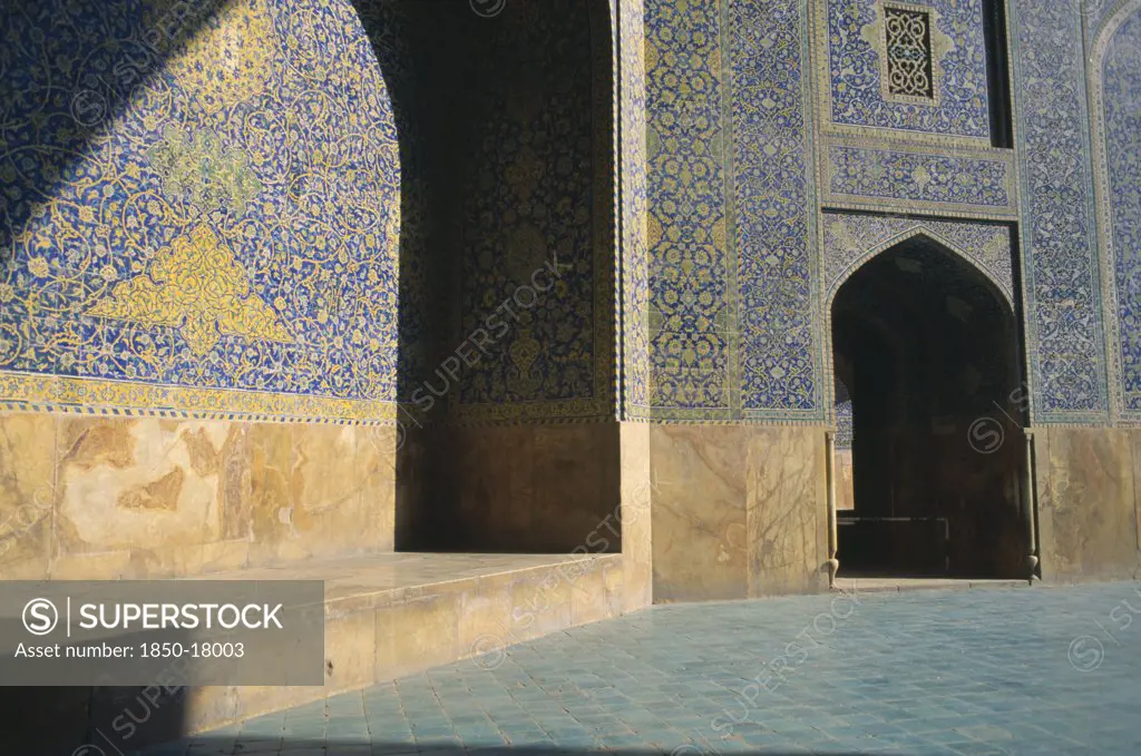 Iran, Esfahan, Masjed E Emam Shah Mosque Inner Courtyard