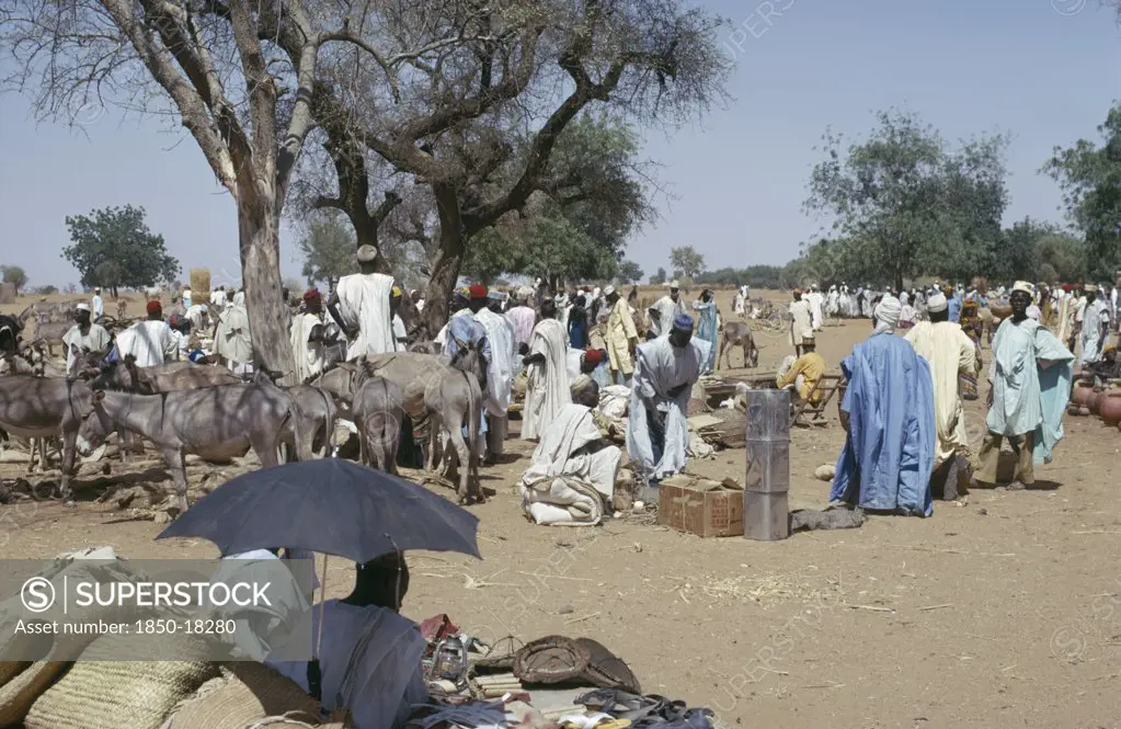 Nigeria, Sockato, Busy Market Scene.