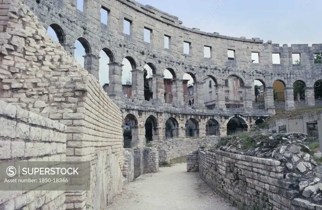 Croatia, Istria, Pula, Roman Amphitheatre Built Around The Birth Of Jesus Christ