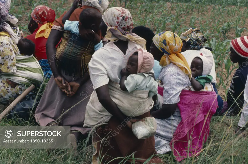Zimbabwe, People, 'Women Farmers Attending A Meeting Of Takai Da Kraal Agricultural Co-Operative, Some With Babies. '