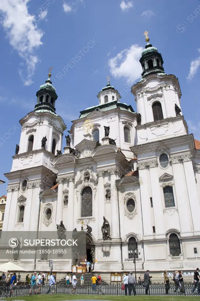 Czech Republic, Bohemia, Prague, The 18Th Century Baroque Church Of St Nicholas In The Old Town Square