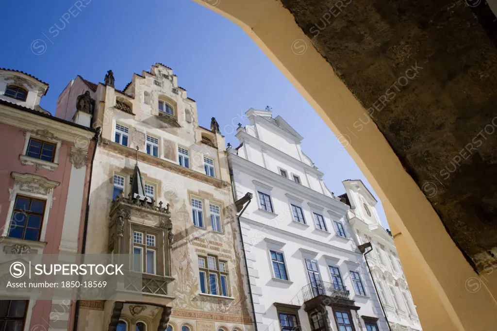 Czech Republic, Bohemia, Prague, The Storch House And At The Stone Ram (The Name Of The House) In The Old Town Sqaure