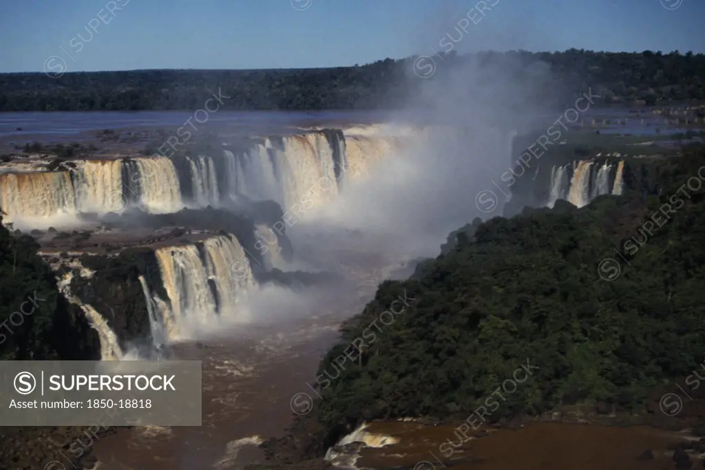 Brazil, Foz Do Iguacu, Aerial View Of The Iguacu Falls