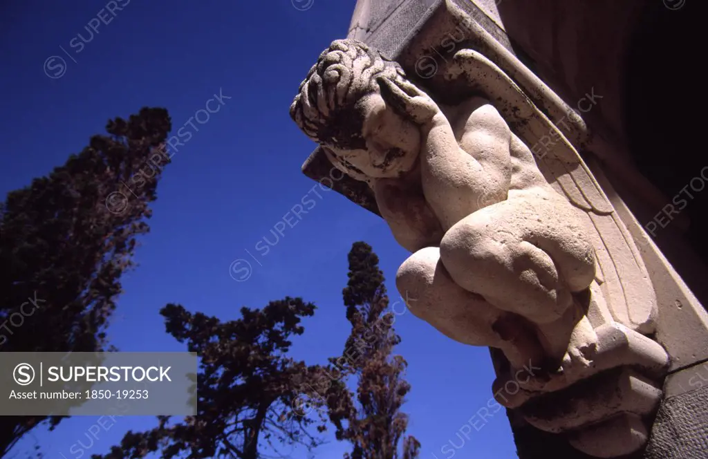 Croatia, Dalmatia, Brac, 'Supetar Petrinovic Mausoleum/Sculpted Angel.Toma Rosandic, Contemporary Of The Great Croatia Sculptor Ivan Mestrovic, Fashioned This Sublime Mausoleum For The Local Petrinovic Family Which Lies In The Town Cemetary On The Wooden Cape Of Saint Nicholas Just Outside Supetar'