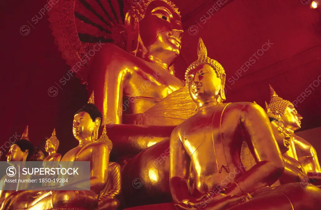 Thailand, North, Chang Mai, 'Wat Phra Singh/Bronze Buddhas The Main Viharn Of Chang Mai'S Most Impressive Temple Complex, Wat Phra Singh, Is Home To A Finely Sculpted Array Of Bronze Buddhas'