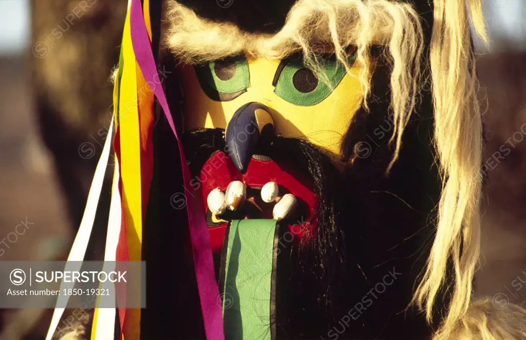 Croatia, Kvarner, Rijeka, 'Mask Carnival Zvoncari. The Oldest Element Of The Carnival, The Zvoncari (Pronounced Zvon-Charee) Roam The Towns And Villages To Drive Away The Evil Winter Spirits Using Their Masks, Clubs And Clanging Bells Hanging From Their Waists. A Tradition Which Pre-Dates Christianity'