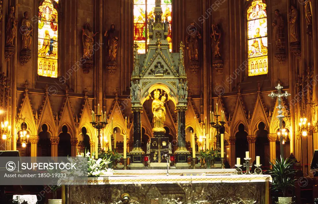 Croatia, Zagreb, Cathedral Main Altar. The Cathedral'S Altar Is Modelled On The Country'S Famous Statue Of The Madonna And Child From The Revered Church And Place Of Pilgrimage At Maria Bistrica