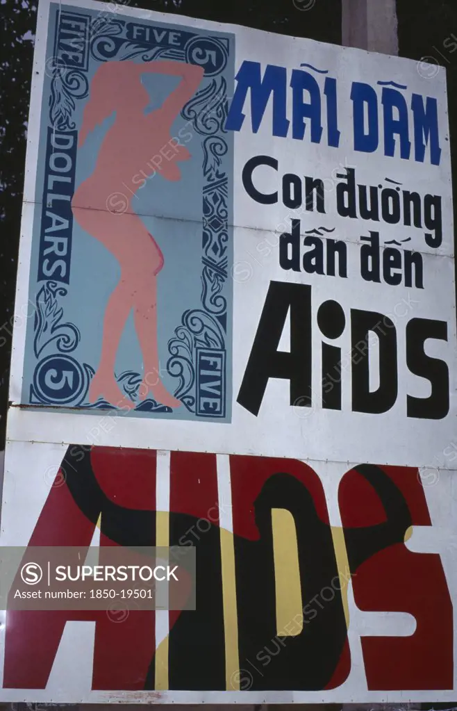 Vietnam, South, Nha Trang, Aids Awareness Poster.