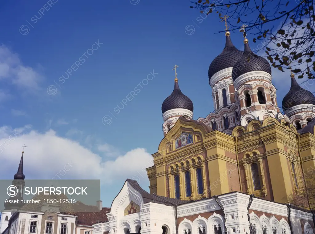 Estonia, Tallinn, Alexander Nevsky Cathedral.  Exterior Of Orthodox Cupola Cathedral Built 1894-1900 In Russian Revival Style To Design By Mikhail Prebrazhensky.