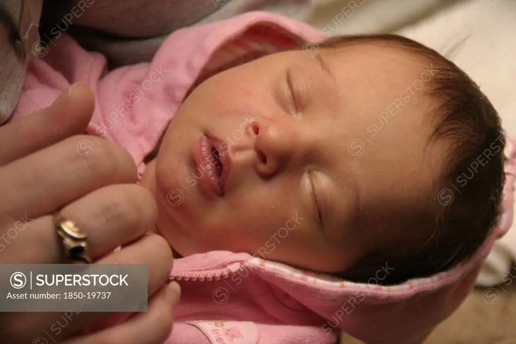 Children, Babies, Birth, 'Kylan Stone, Newborn Baby Girl Holding Mothers Finger, 10 Days Old.'
