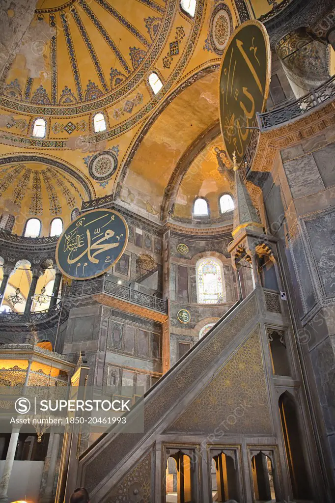 Turkey, Istanbul, Fatih  Sultanahmet  Haghia Sofia interior.