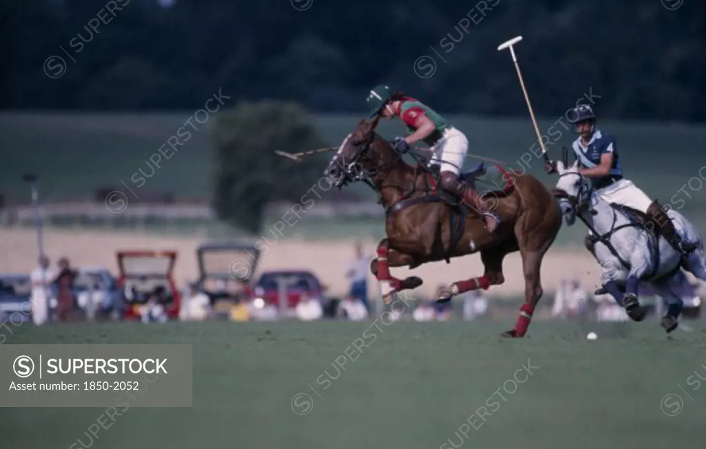 Sport, Equestrian, Polo, 'Polo Match Taking Place At Cowdray Park In Midhurst West Sussex, England'