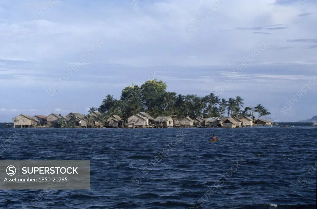 Pacific Islands, Melanesia, Solomon Islands, Lau Lagoon. View Across The Water Toward The Artificial Island Of Funafou.