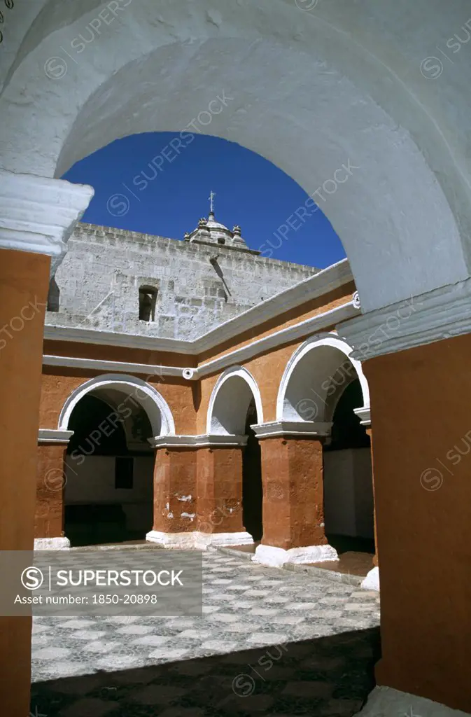 Peru, Arequipa, 'Arches In The Cloisters, (Claustro De Los Naranjos), Santa Catalina Convent.'