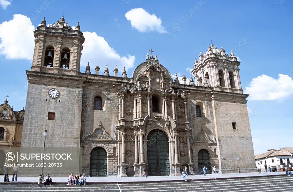 Peru, Cusco, 'The Cathedral, Part Of Three Church Complex Including El Triunfo And Iglesia Jesus Y Maria, Plaza De Armas.'