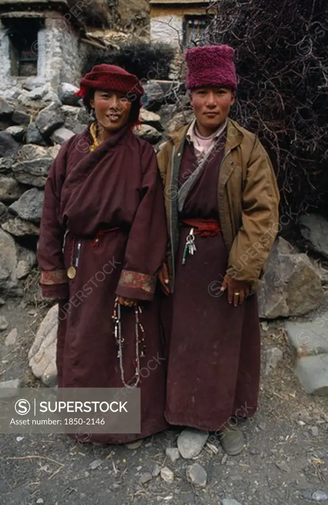 China, Tibet, Terdrom Monastery, Two Buddhist Nuns.