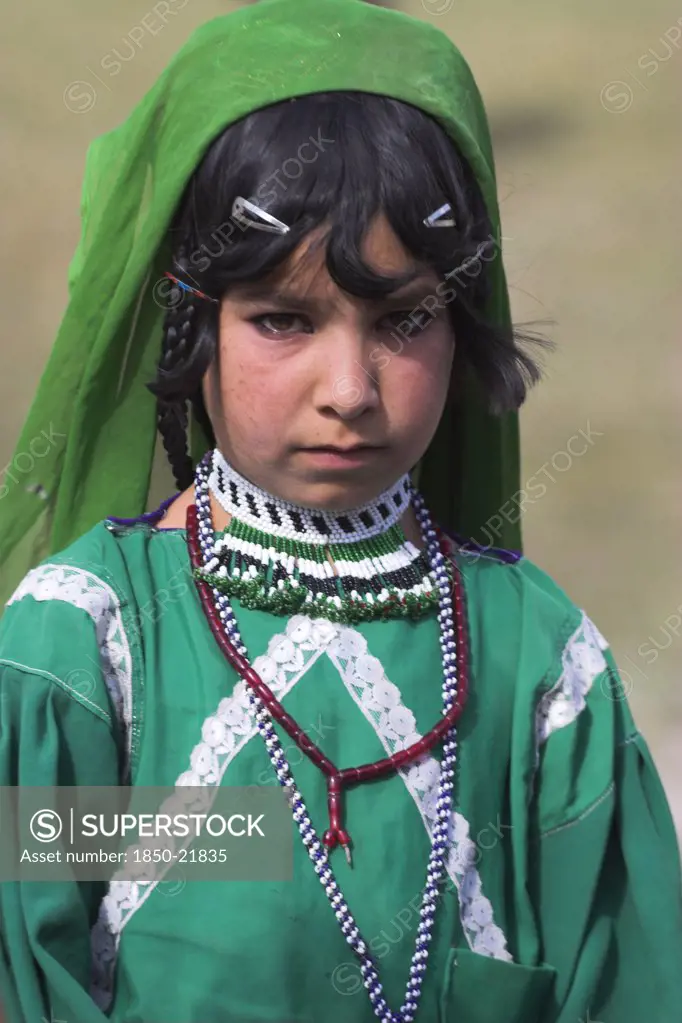 Afghanistan, Ghor Province, Pal-Kotal-I-Guk, 'Aimaq Nomad Camp, Aimaq Girl