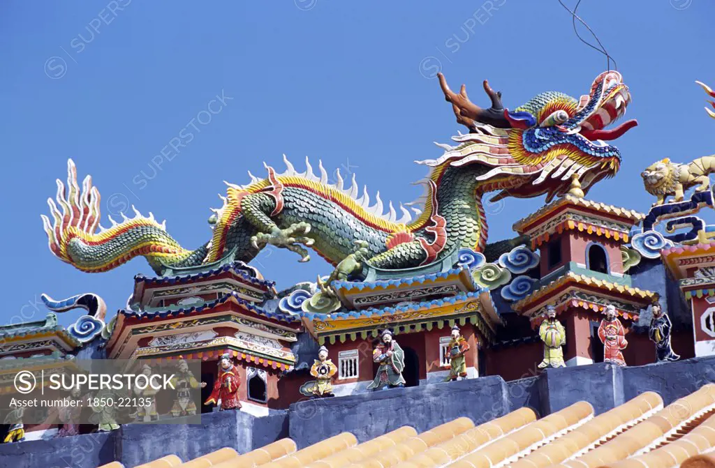 China, Hong Kong, Cheung Chau Island. Roof Of Pak Tai Temple.
