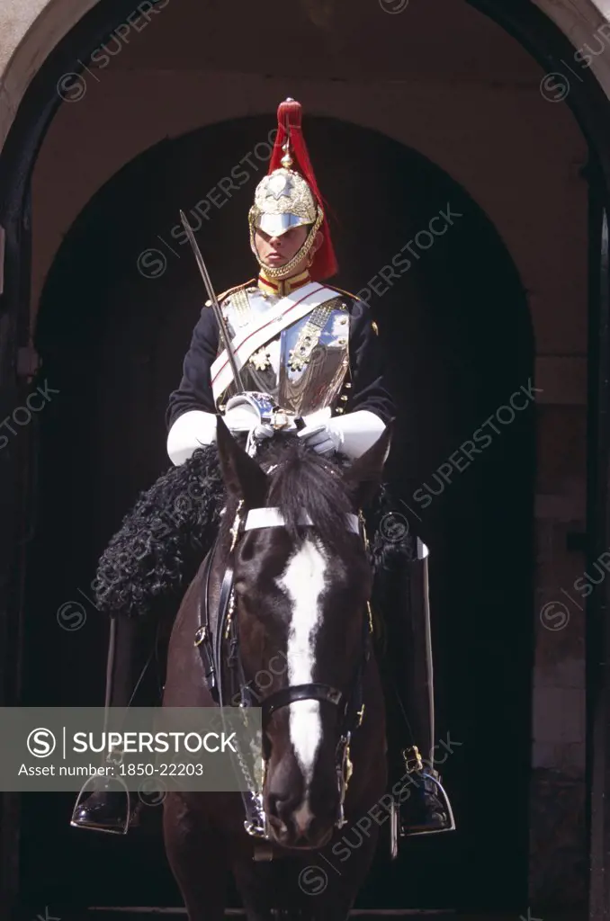 England, London, 'Whitehall, Horse Guard Sitting On Horse Outside Horse Guards Parade.'