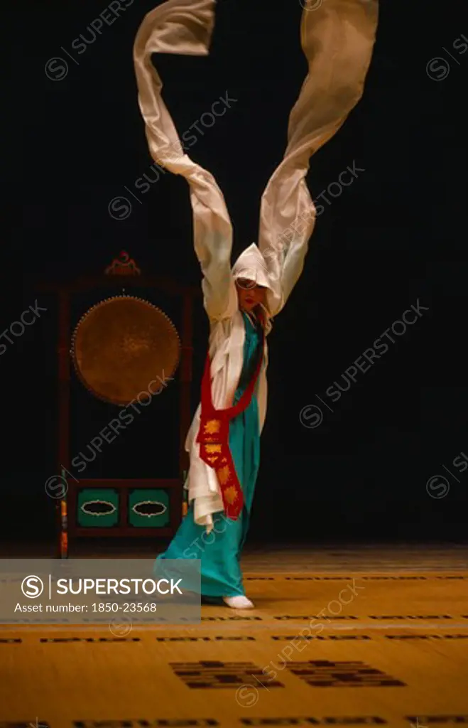South Korea, Seoul, 'Buddhist Drum Dance Adapted For National Theatre Performance.  Also Found In Kisaeng Houses, Which Resemble The Geisha Houses Of Japan.  Highly Developed Art Form Of Fluid Movement And Never Static.'