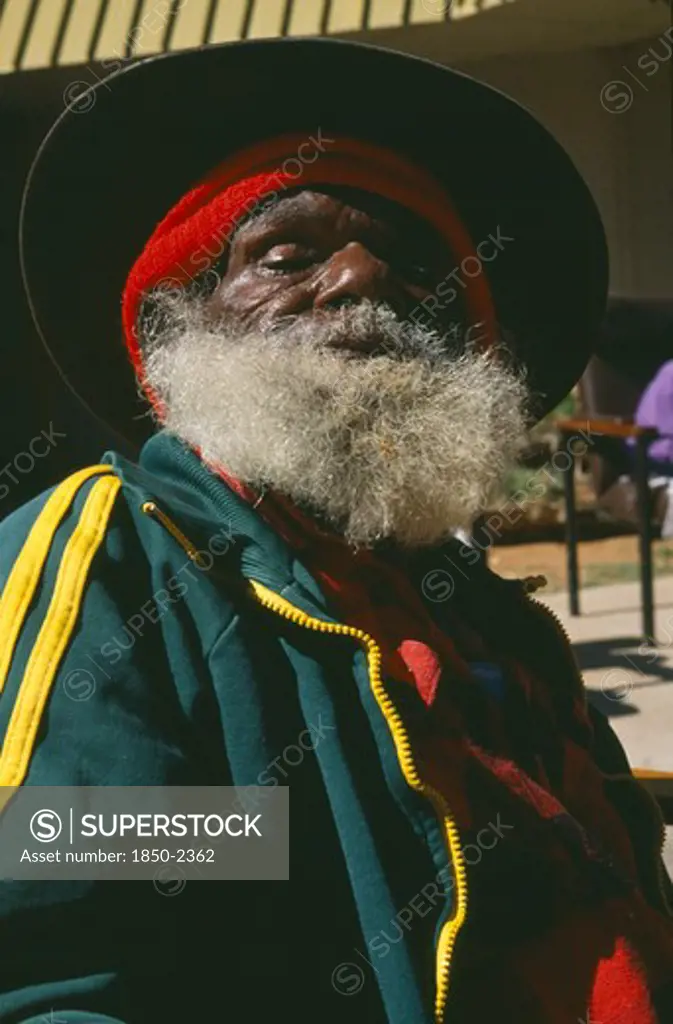 Australia, Northern Territory, Alice Springs, 'Elderly Aboriginal Man From The Pitjantjatjara Tribe, Portrait.'