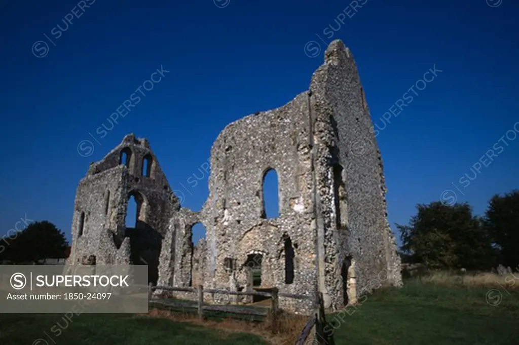 England, West Sussex, Boxgrove, Boxgrove Priory Ruins Next To The Church Of St Mary And St Blaise. Near Chichester.
