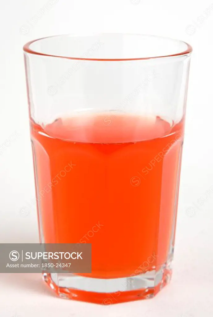 Drink, Soft Drinks, Sugar, Soda Glass Containing Light Red Soft Drink