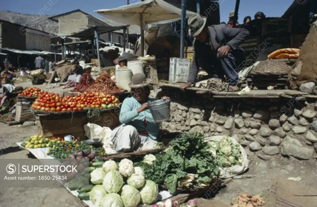 Bolivia, La Paz, Vegetables On Sale At Market