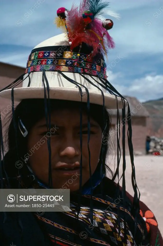 Bolivia, Potosi, LiqUni Pampa Wearing Best Regalia For Macha