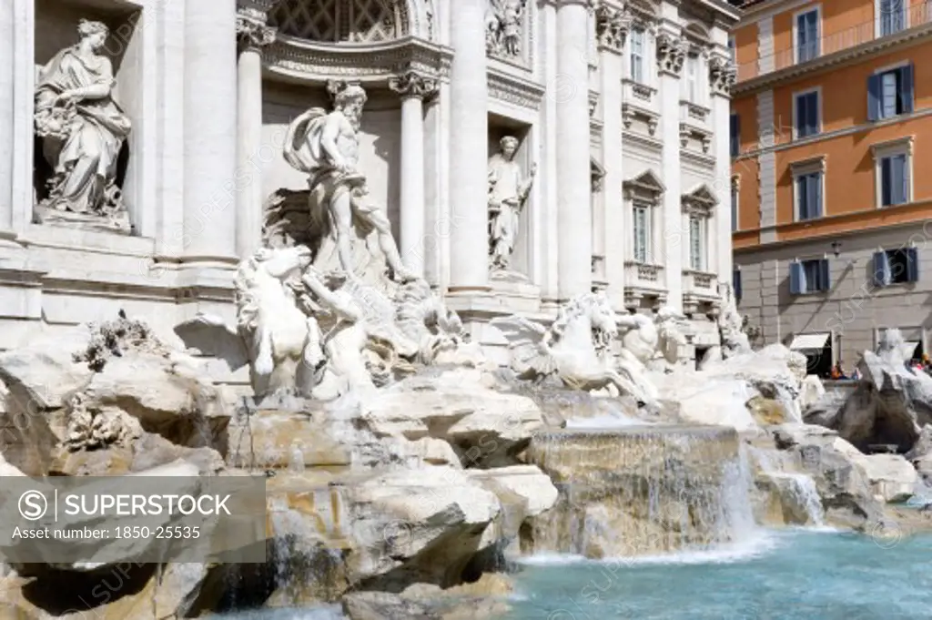 Italy, Lazio, Rome, The 1762 Trevi Fountain By Nicola Salvi