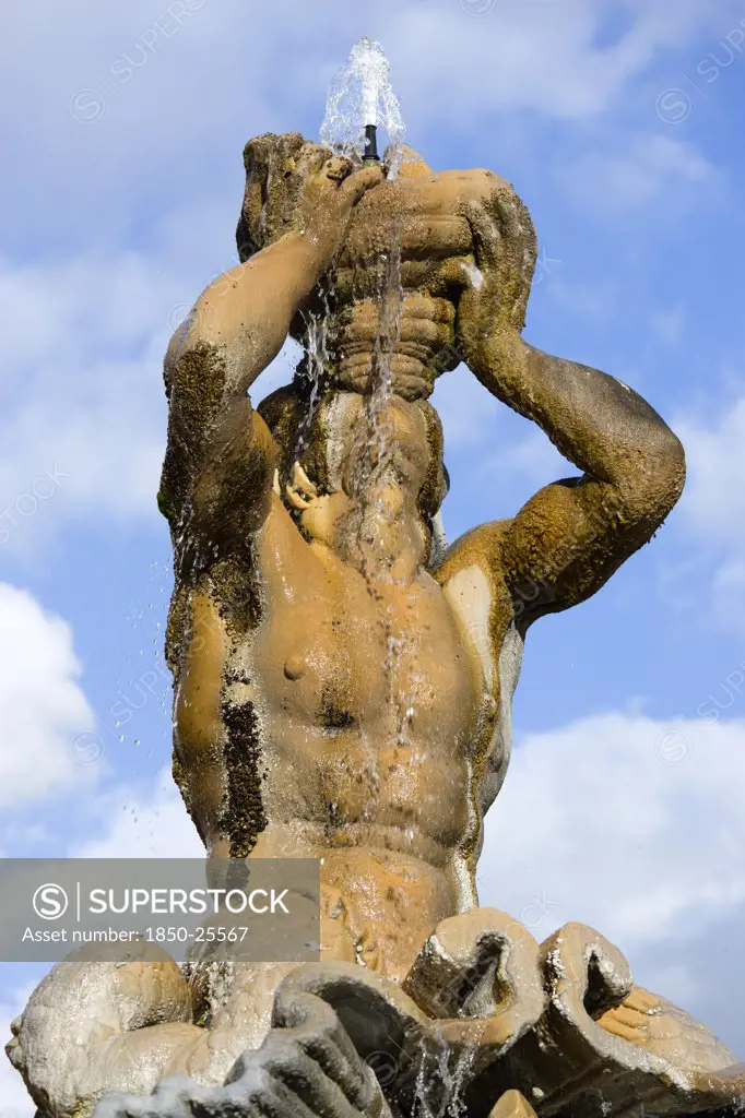 Italy, Lazio, Rome, The Fontana Del Tritone Or Triton Fountain By Bernini In Piazza Barberini
