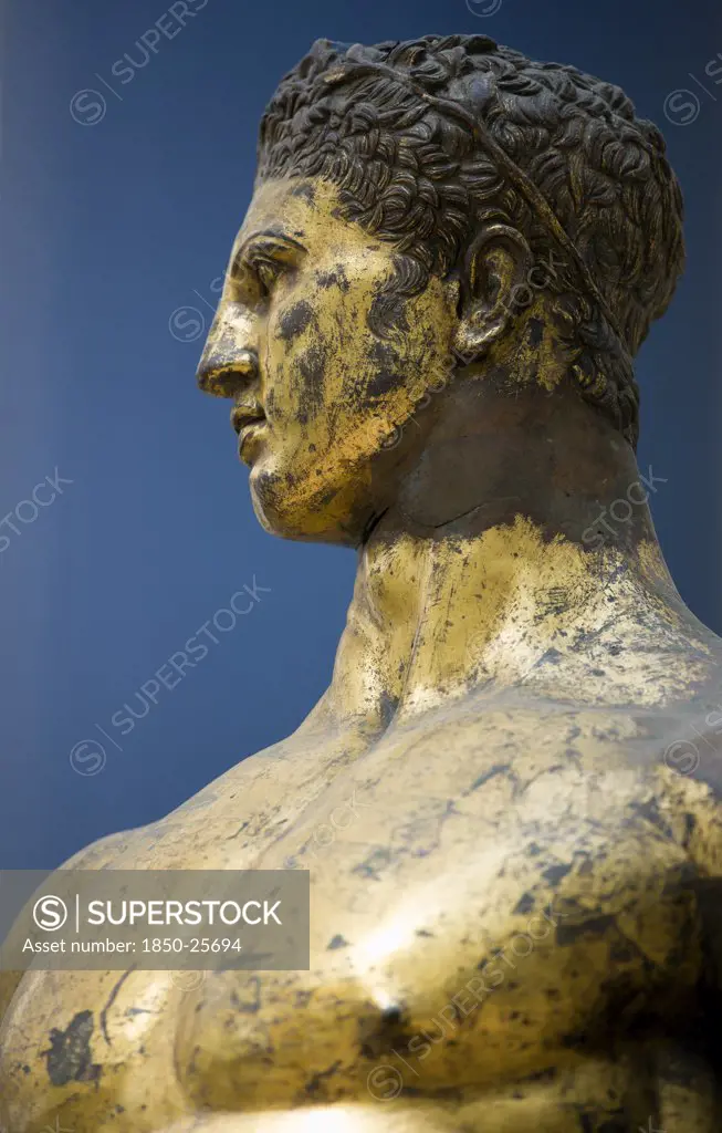Italy, Lazio, Rome, The Palazzo Dei Conservatori Part Of The Capitoline Museum With The Gilded Bronze Cult Statue Of Hercules Of The Forum Boarium