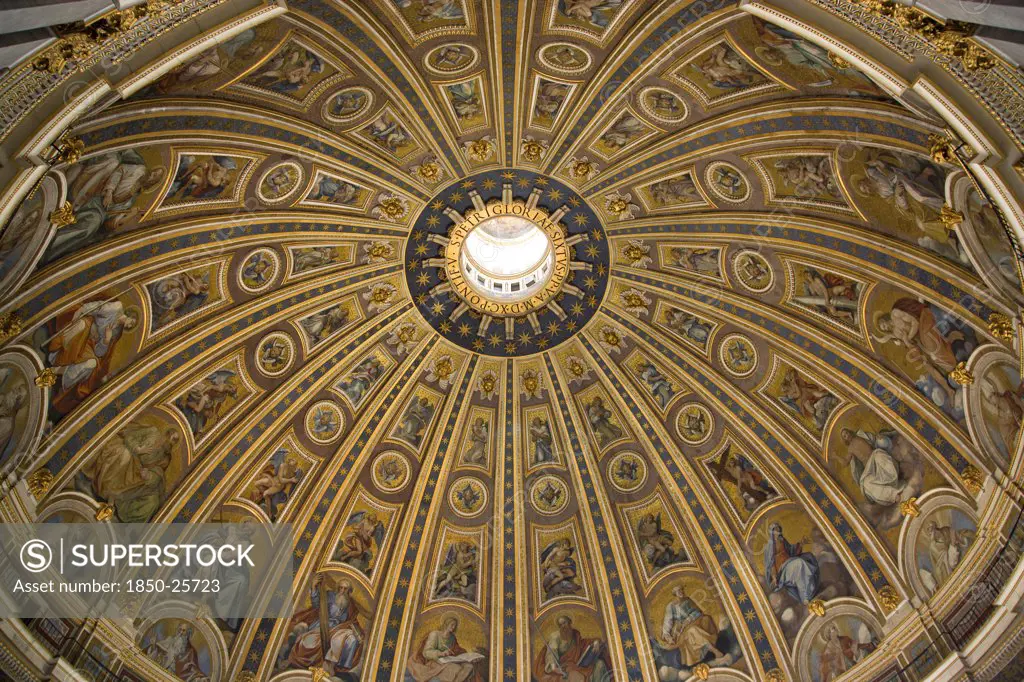 Italy, Lazio, Rome, Vatican City The Dome Of St Peter'S Designed By Michelangelo