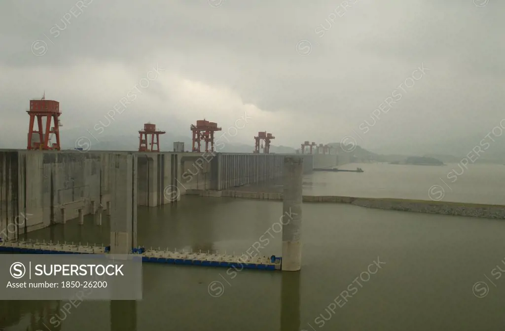 China, Hubei , Sandouping, The Three Gorges Dam At Sandouping