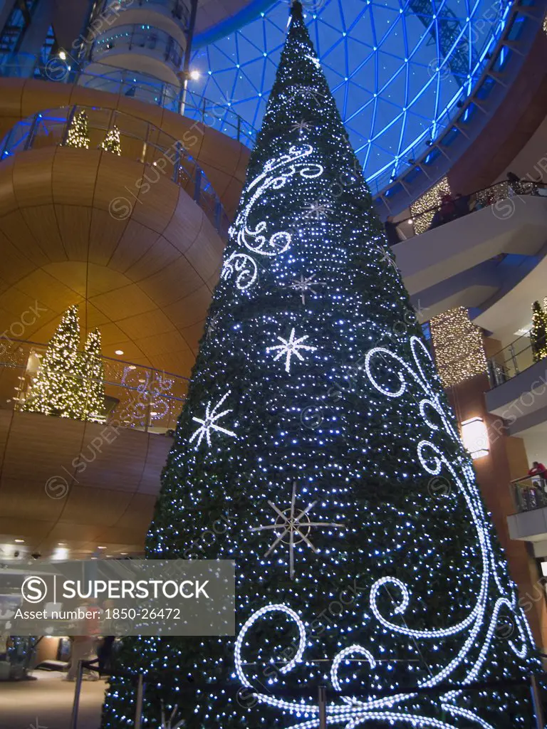 Ireland, North, Belfast, Victoria Square Shopping Centre Decorated For Christmas.