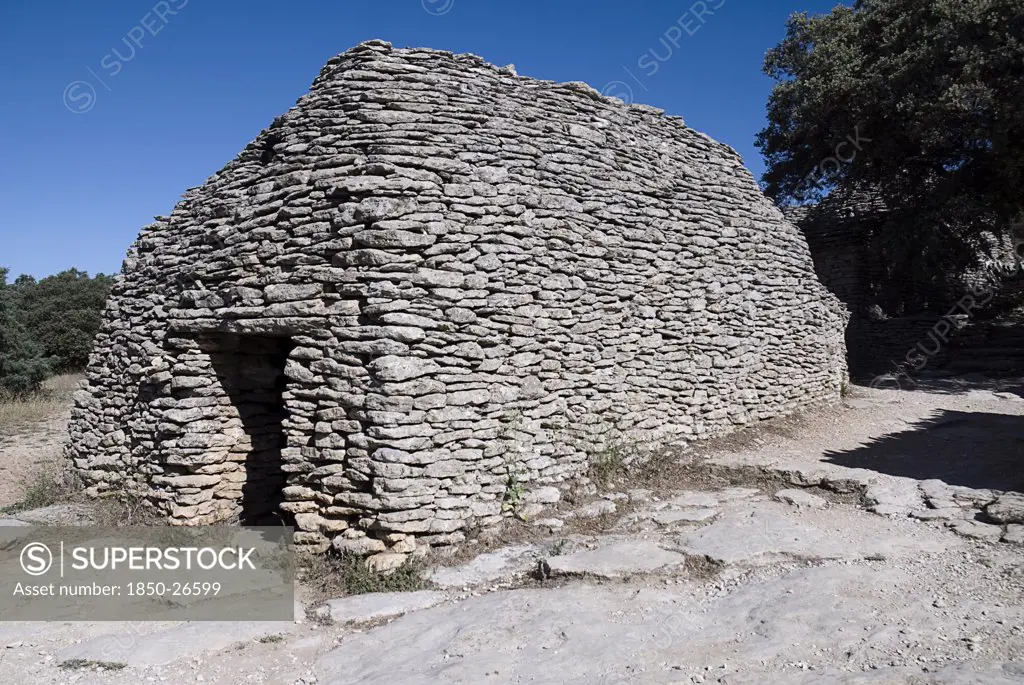 France, Provence Cote DAzur, Vaucluse, 'Le Village Des Bories.  Abandoned Primitive Village Near Gordes Comprising Of Small Huts Made From Overlapping Stone, Each With A Specific Function.'