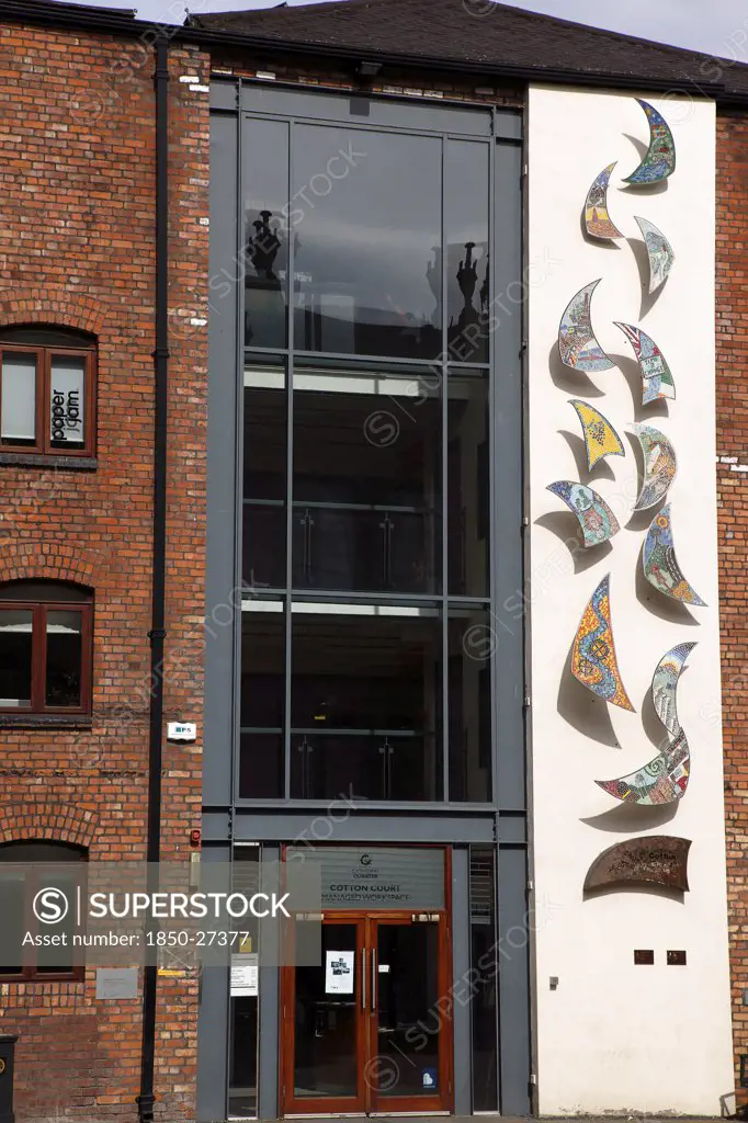Ireland, North, Belfast, 'Cathedral Quarter, Cotton Court Building, With Mosiac Patterns On The Faced. A Former Cotton Mill That Hosts Various Art Workshops Including The Belfast Print Workshop.'