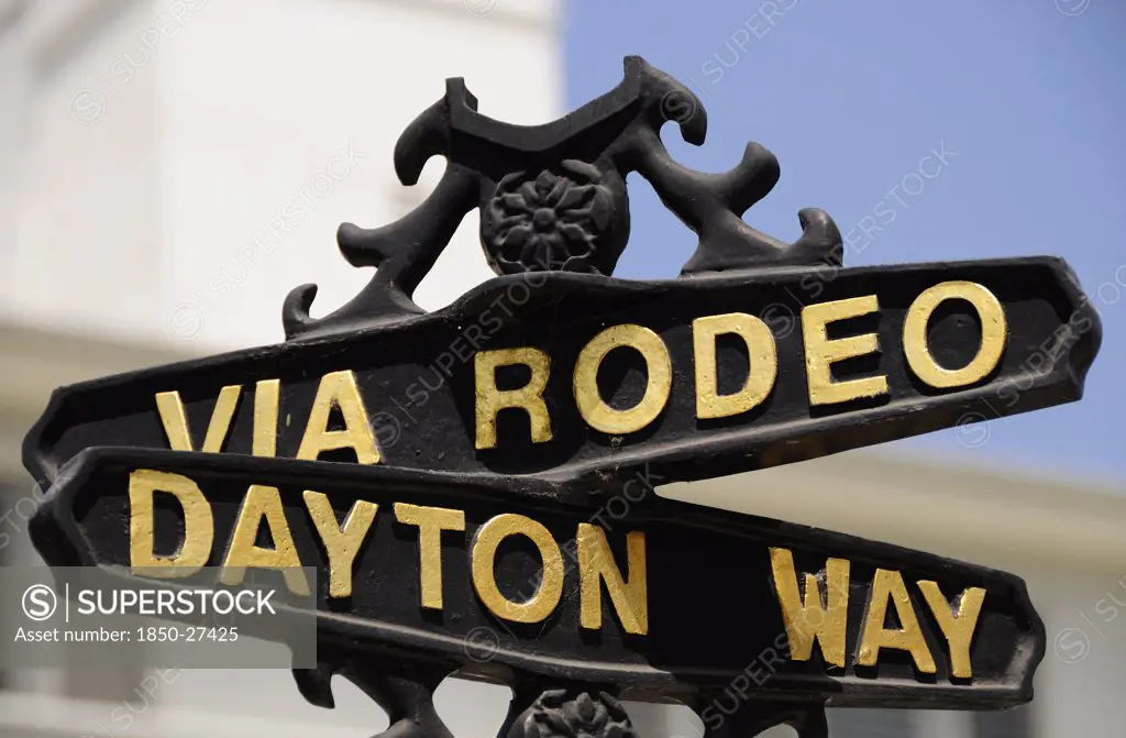 Usa, California, Los Angeles, 'Street Sign, Rodeo Drive'