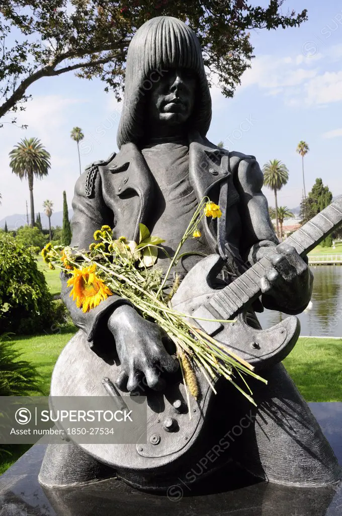 Usa, California, Los Angeles, 'Johnny Ramone Grave, Hollywood Forever Memorial Park'