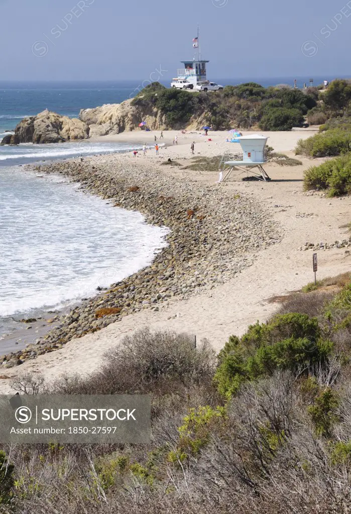 Usa, California, Los Angeles, 'Carillo State Beach, North Of Malibu'