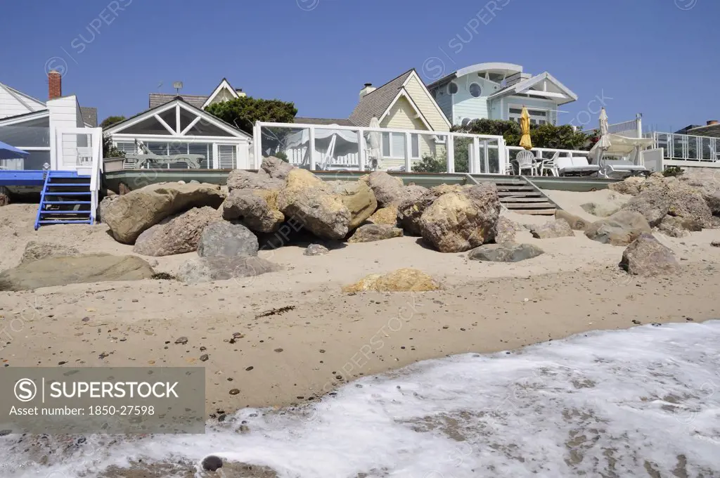 Usa, California, Los Angeles, 'Beachfront Houses, Malibu Colony, Malibu'