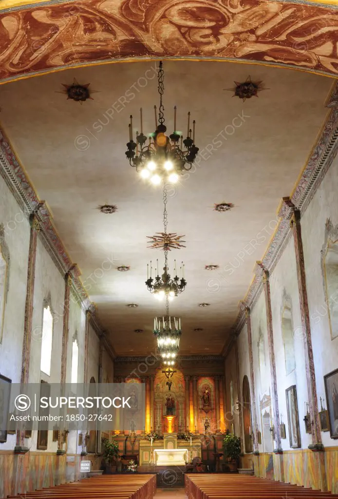 Usa, California, Santa Barbara, 'Church Interior, Mission Santa Barbara'