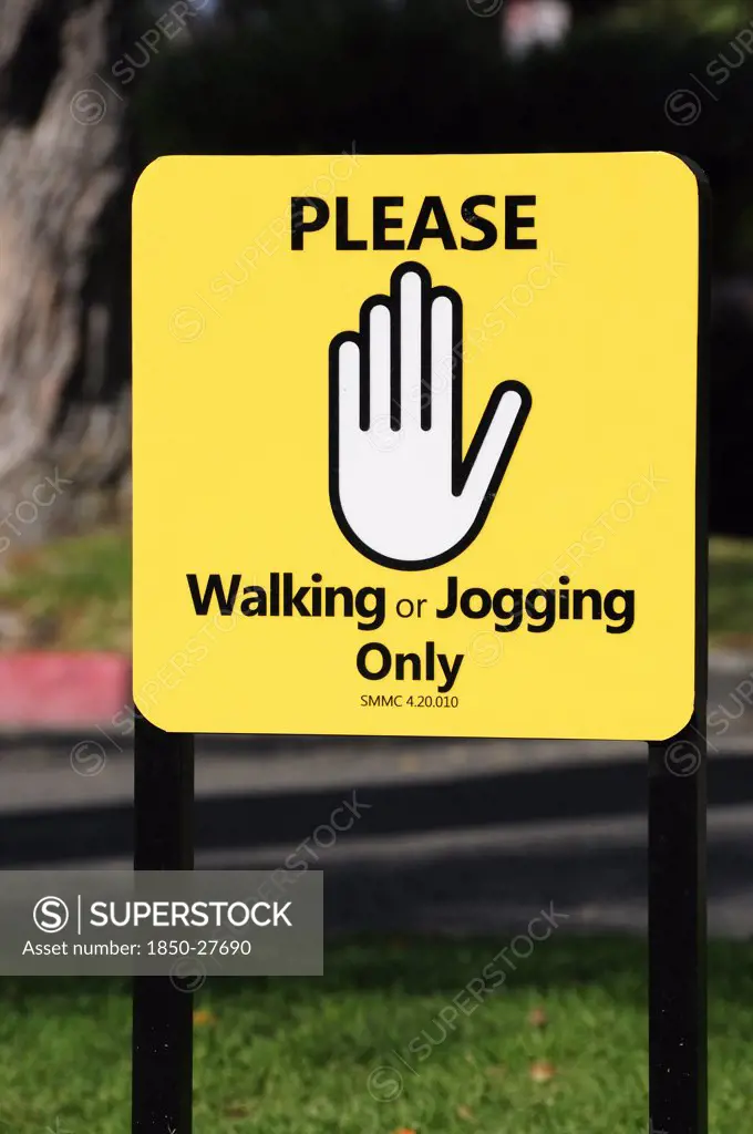 Usa, California, Los Angeles, 'No Loitering Sign, Near Adelaide Steps, Santa Monica'