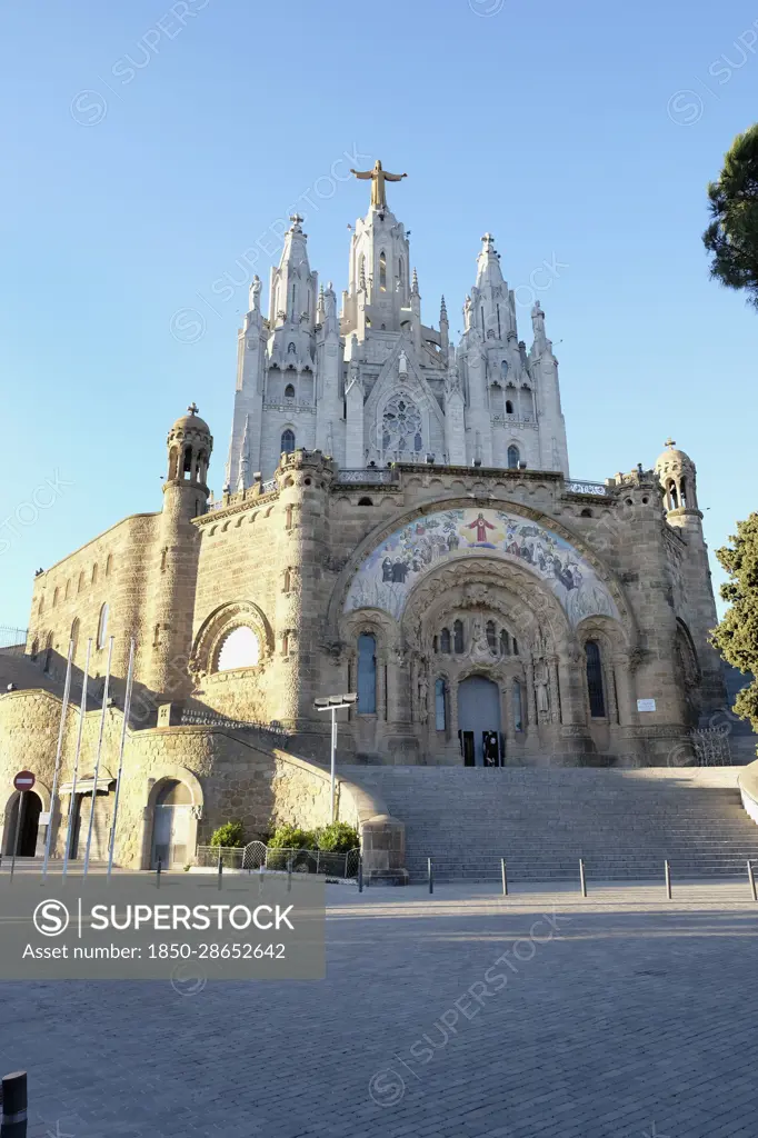 Spain, Catalonia, Barcelona, Temple Expiatori del Sagrat Cor Mount Tibidabo.