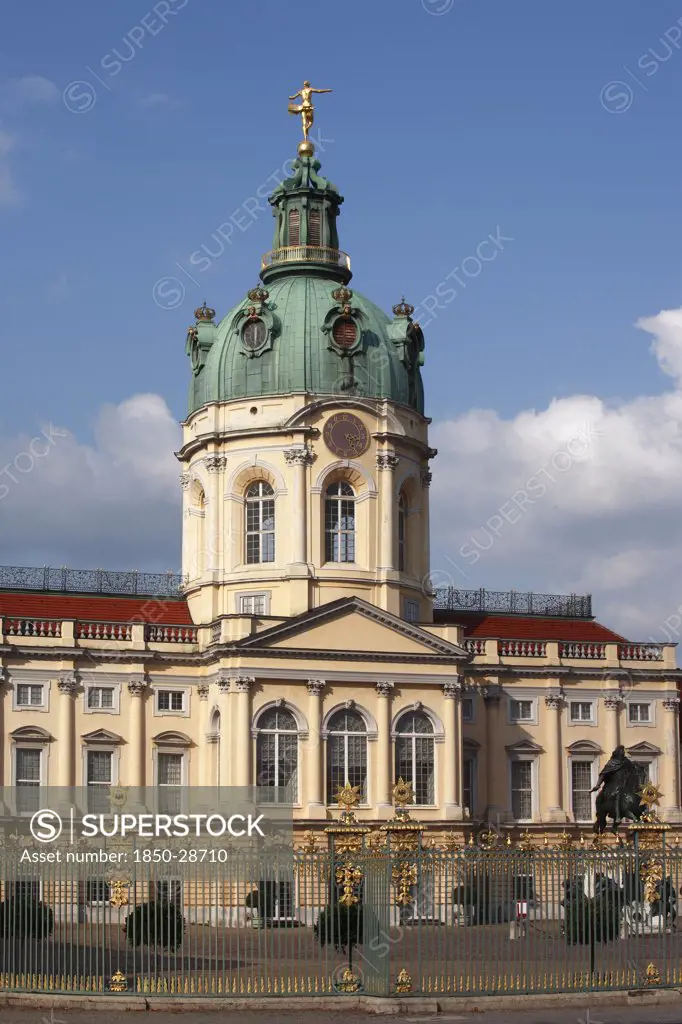 Germany, Berlin, Charlottenburg Palace  Part View Of Exterior Facade.  Dating From The Eighteenth Century In French Baroque Style.