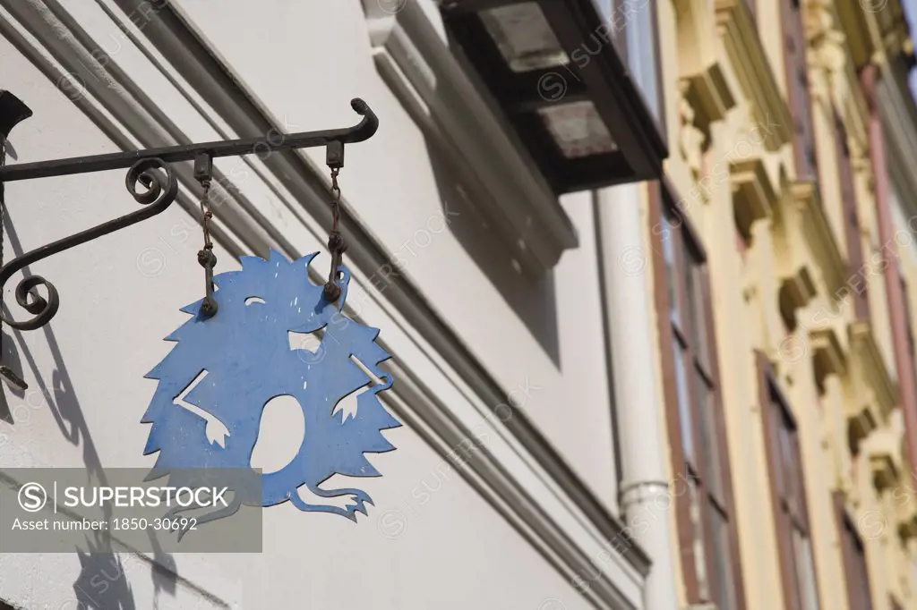 Austria Vienna, Hanging shop sign in the shape of a hedgehog