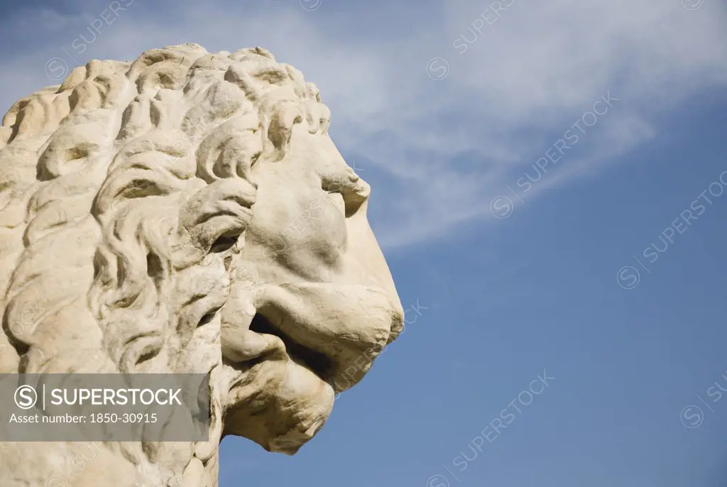 Italy Veneto Venice, Centro Storico  Arsenale  Castello with guardian lion statue