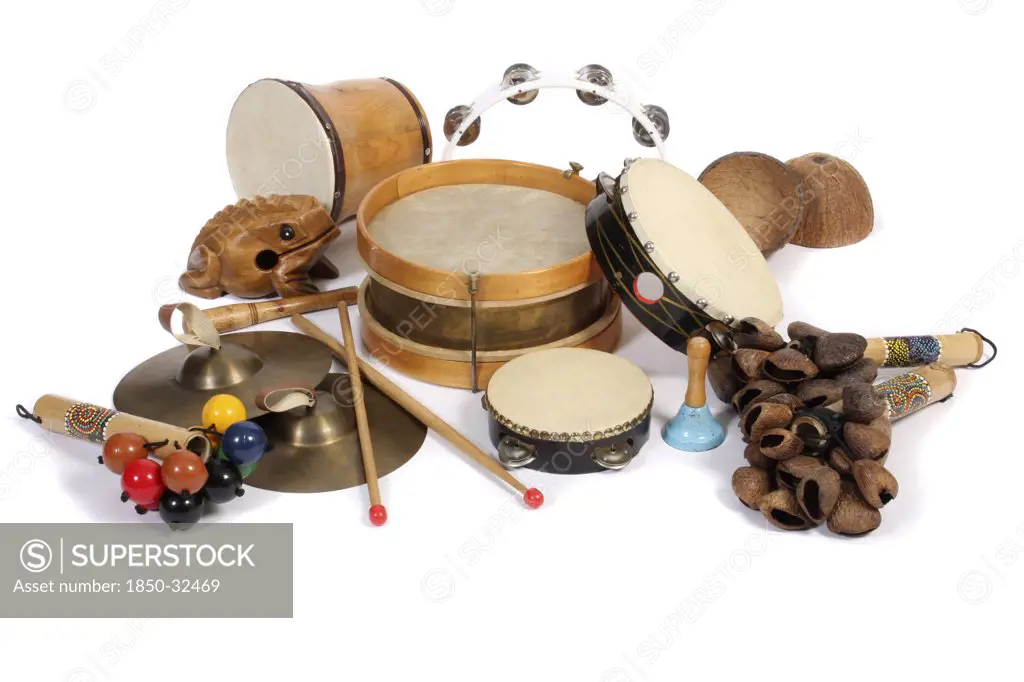 Music, Instruments, Percussion, A variety of musical instruments used in school music lessons.