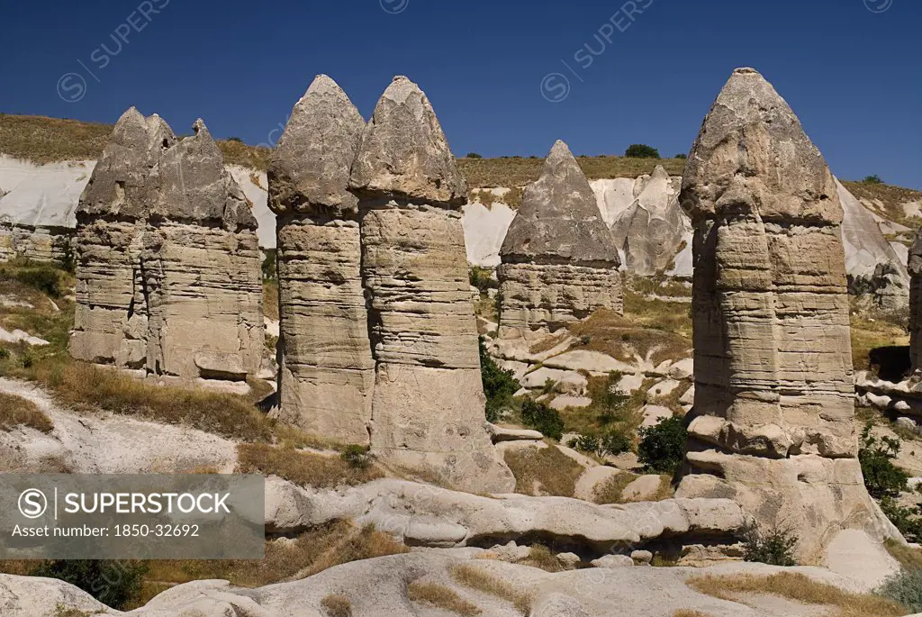 Turkey, Cappadocia, Goreme, Love Valley, Phallic looking fairy chimneys in this popular valley just outside Goreme.