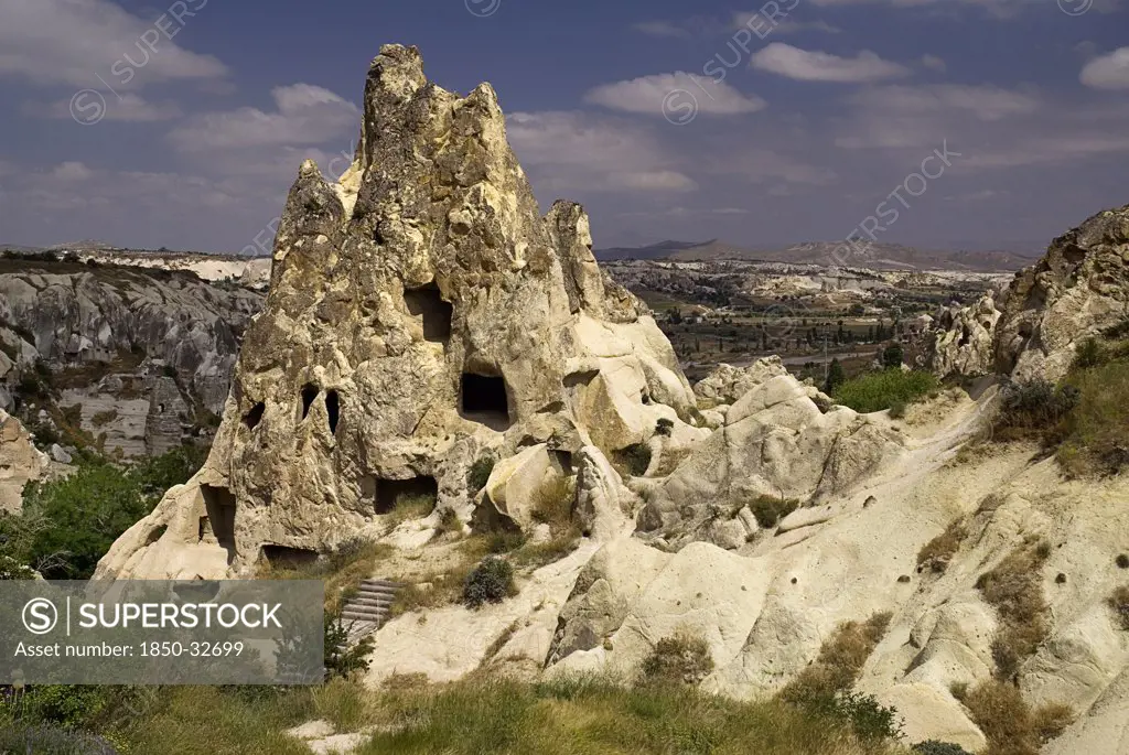 Turkey, Cappadocia, Goreme, Goreme Open Air Museum, The Nun's Convent or Nunnery is 7 storeys high and once housed as many as 300 nuns.